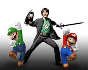 Miyamoto and his creations. 
