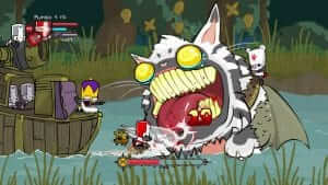 No one does big head panda riding giant shark cat quite like Castle Crashers does.