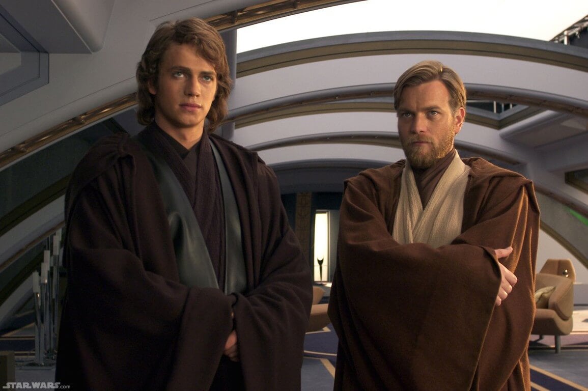 Anakin Skywalker and his Jedi mentor, Obi-Wan Kenobi.