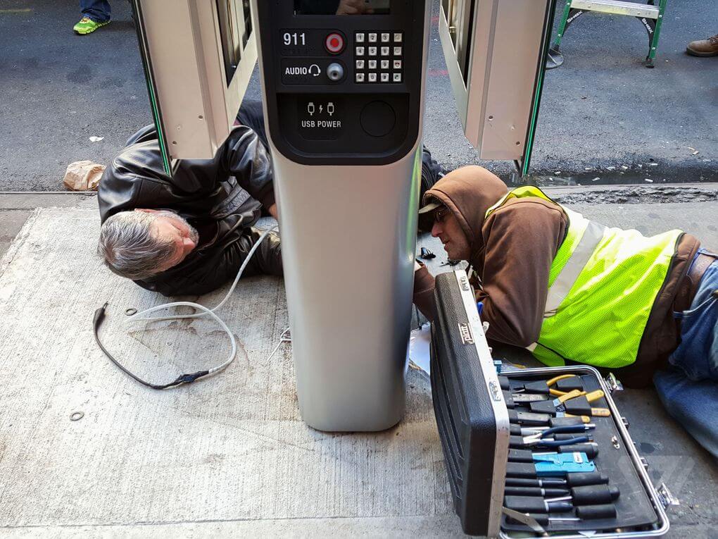 LinkNYC Construction Workers building the link.