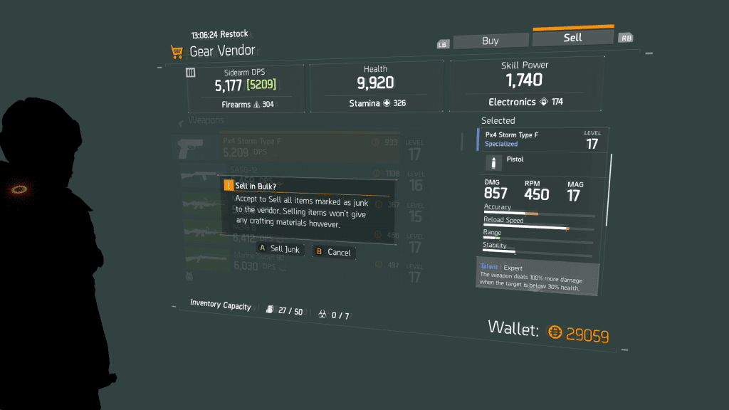 You Can Sell All Of Your Junk With One Button The Division