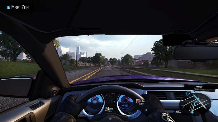 The game features a cockpit view with detailed features.