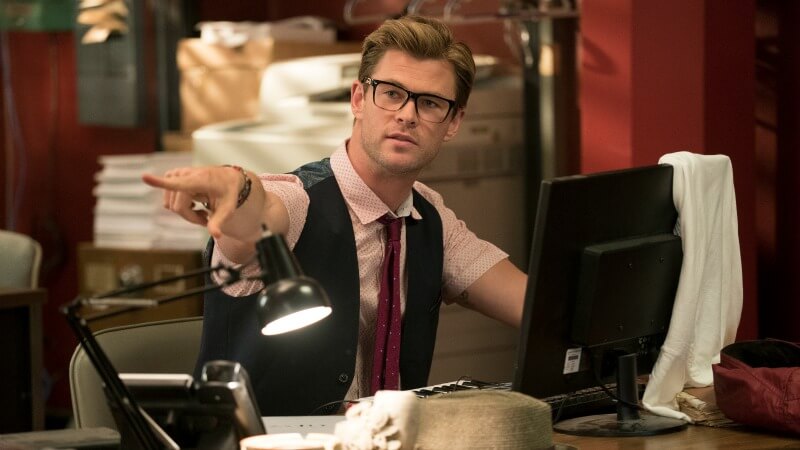 Kevin (Chris Hemsworth), though has some laughs, is poorly written.