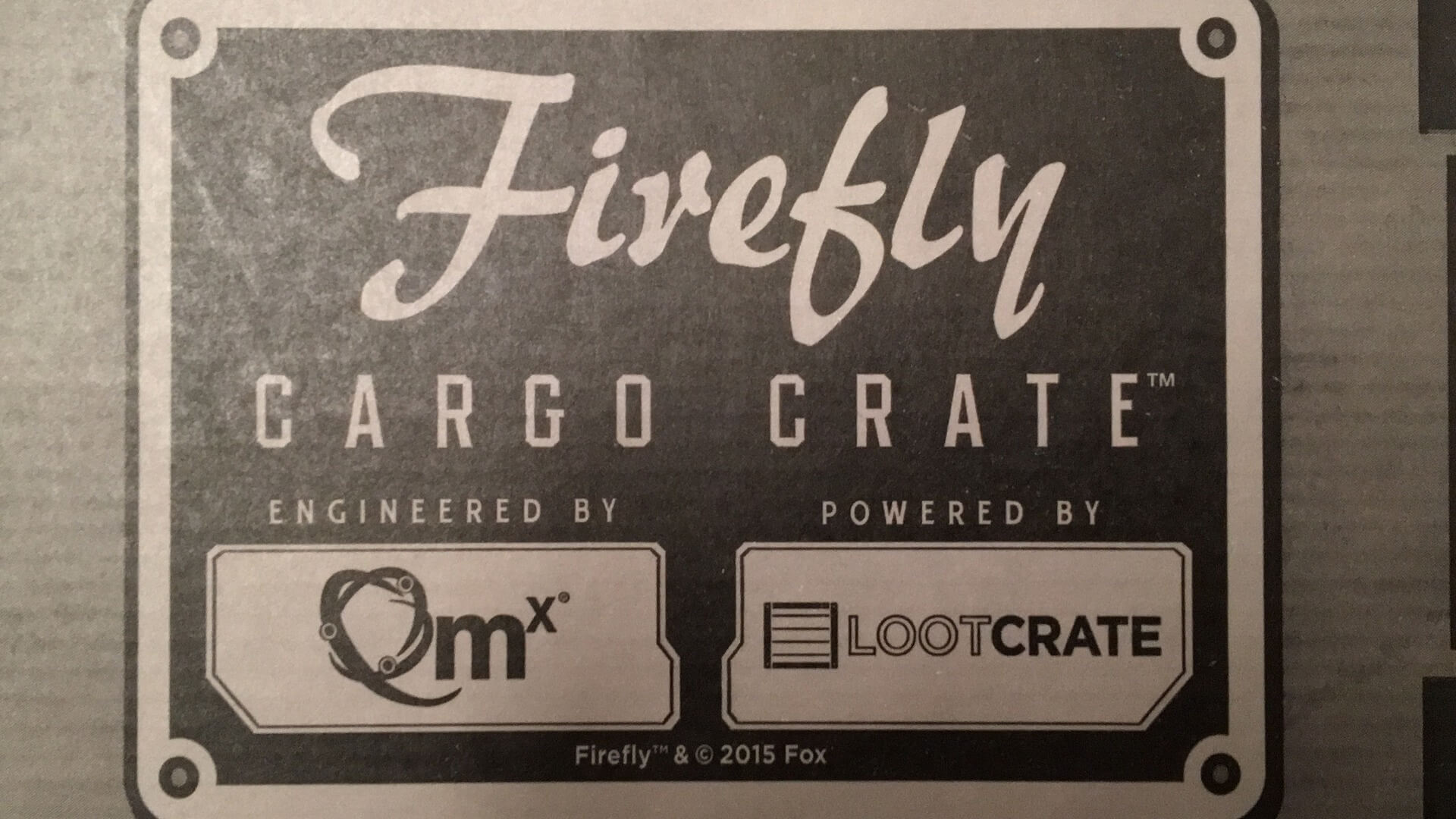 Firefly Cargo Crate:  Zoe Washburne Review