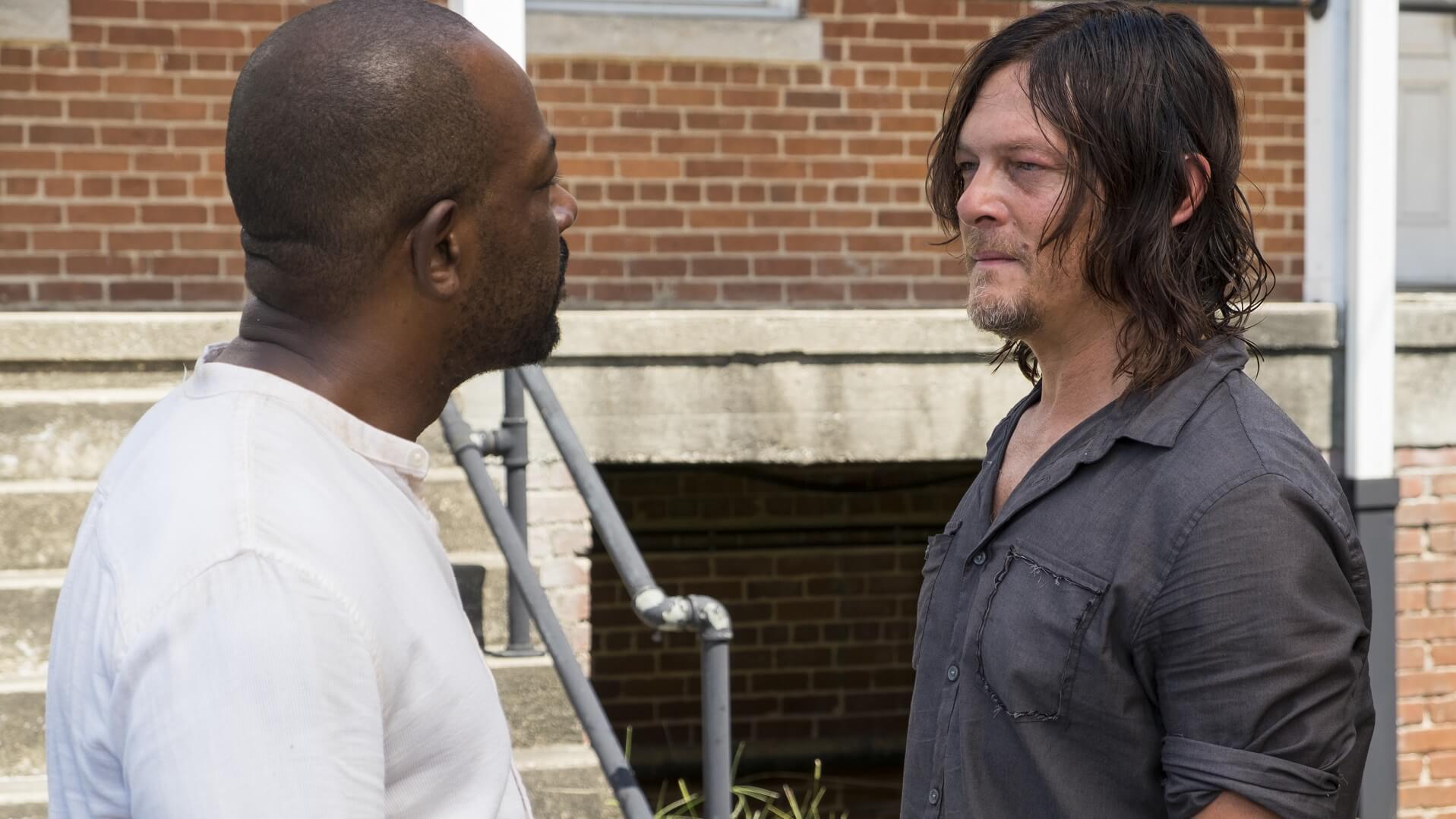 Daryl and Morgan facing off on the Walking Dead