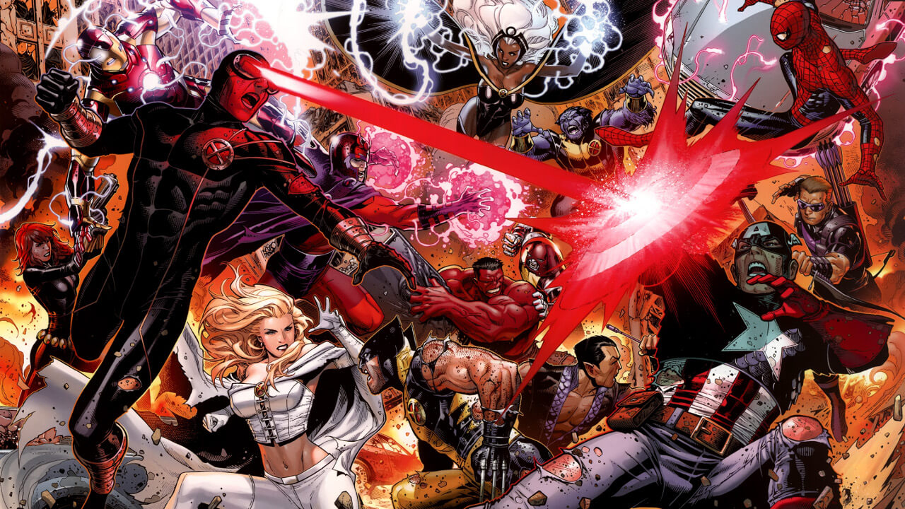 Avengers vs X-Men fighting image
