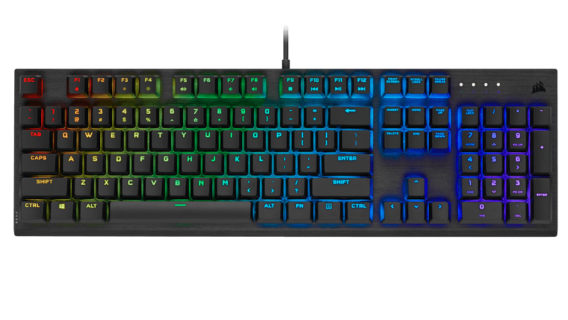 photo of keyboard with RGB lighting