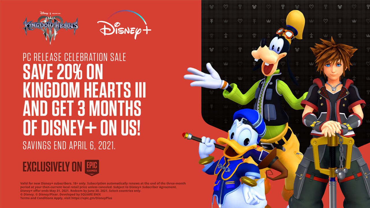 Kingdom Hearts Epic Store Disney+ promo