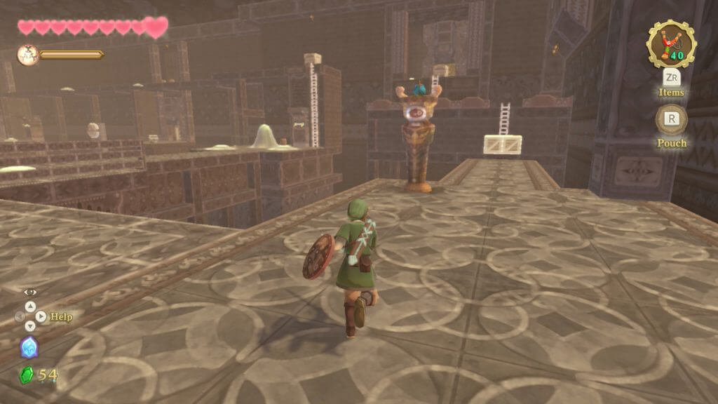 A screenshot of the small key location within the Lanayru mining facility in The Legend of Zelda Skyward Sword HD