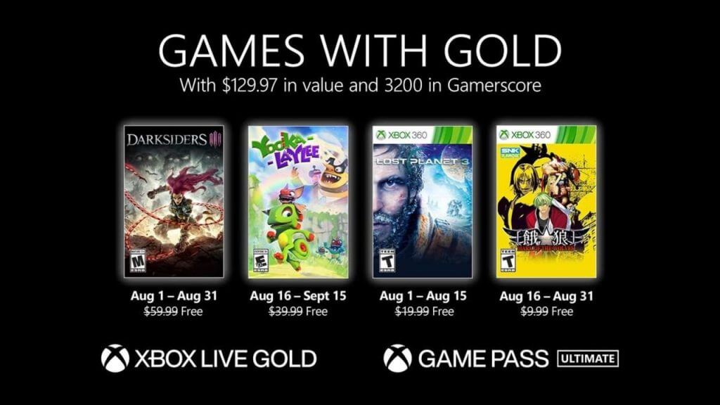 Xbox Games With Gold August 2021, Darksiders III, Yooka-Laylee