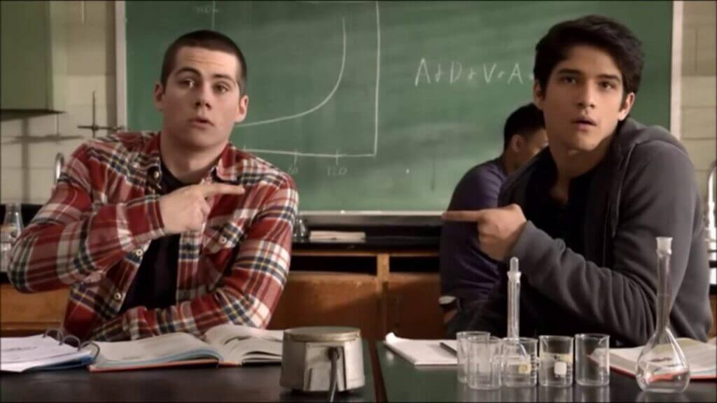 Scott and Stiles in class together
