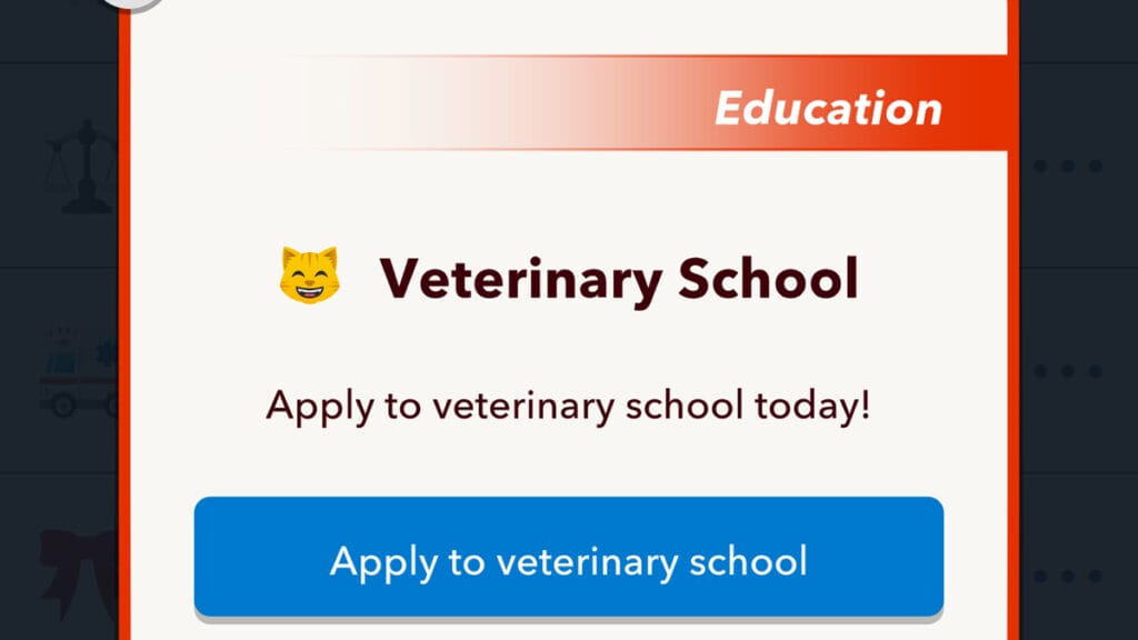 Veterinary School in BitLife