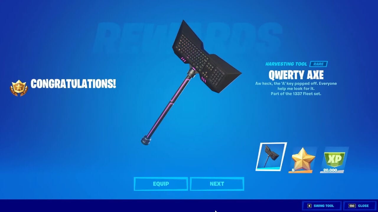 fortnite how to get the QWERTY Axe keyboard pickaxe main image