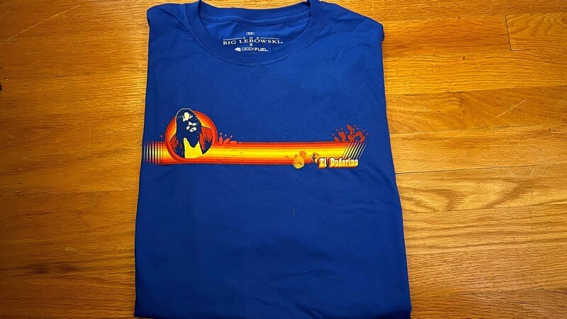 Photo of the Big Lebowski T-Shirt from Geek Fuel Strike Force Box