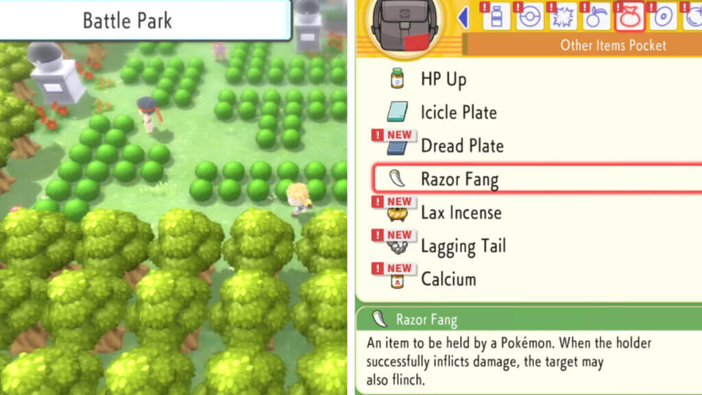 Pokémon Brilliant Diamond Shining Pearl Razor Fang