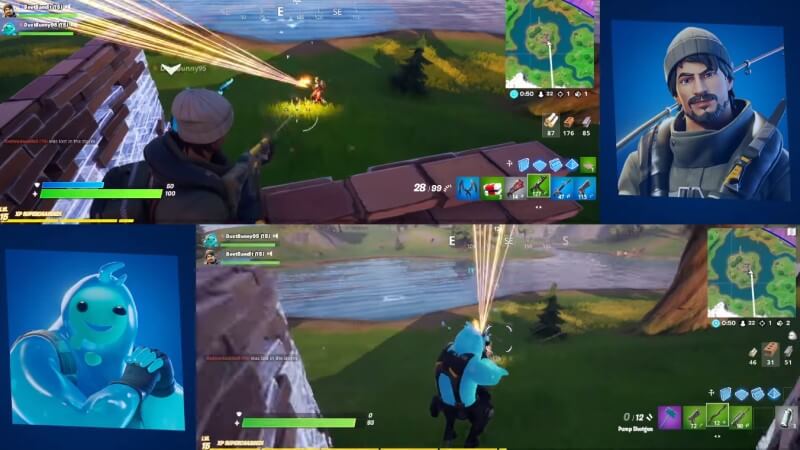How to Split Screen in Fortnite Chapter 4 on PS5 / Xbox - Split Screen  Gameplay on PS5 