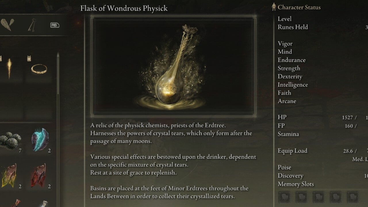 Elden Ring- Where to find the Flask of Wondrous Physick