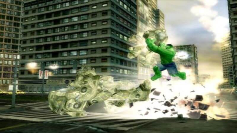 Hulk blowing up a tank., most destruction in games