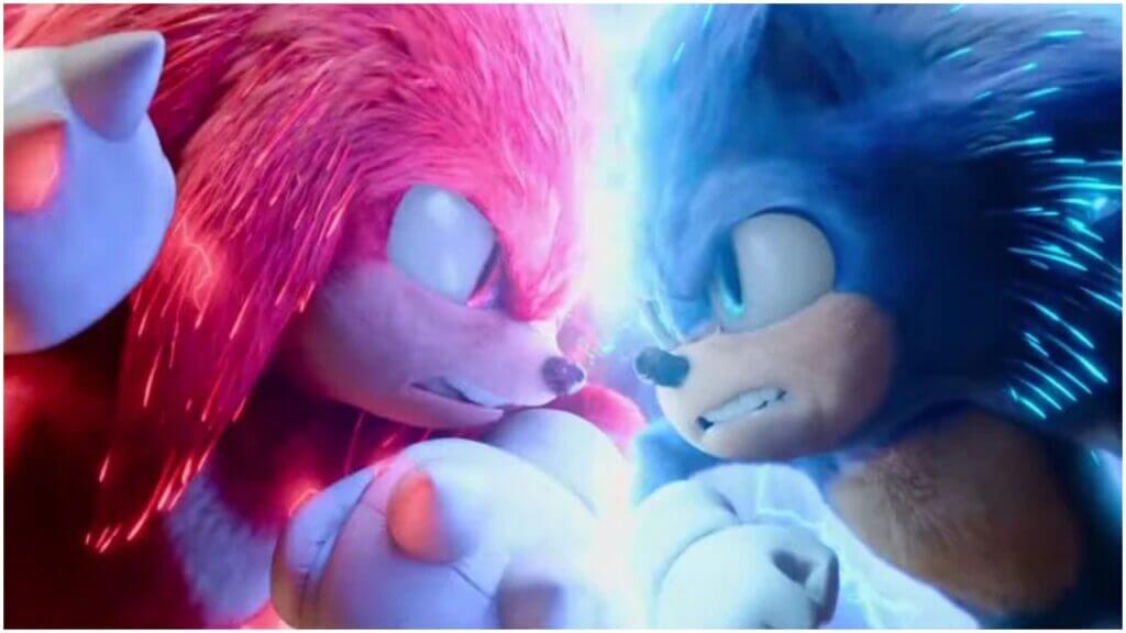 Sonic the Hedgehog 2 Movie Trailer Screenshot - Sonic and Knuckles Clash