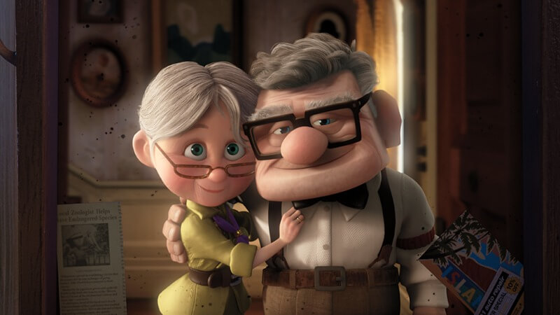 Ellie and Carl in one of the saddest movies, Up