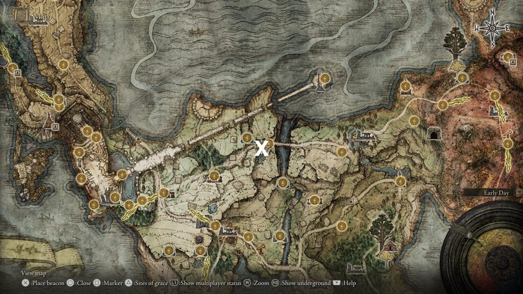 The location of Iron Fist Alexander on Lingrave. Showcased in the game's map. 