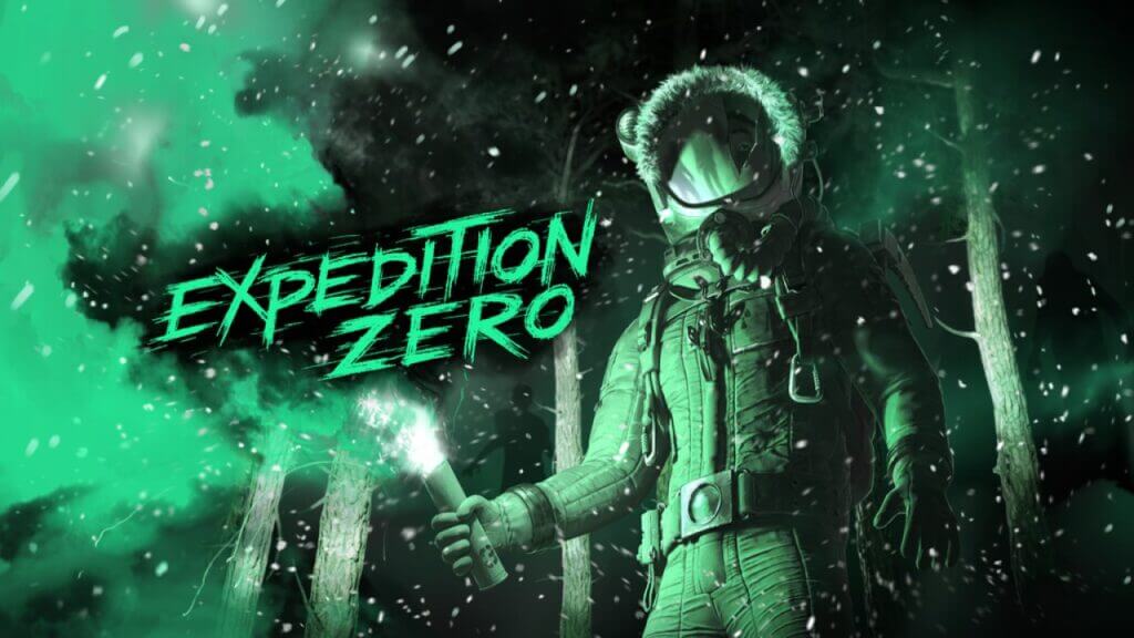 Expedition Zero logo with character in background, Expedition Zero review, Enigmatic Machine game