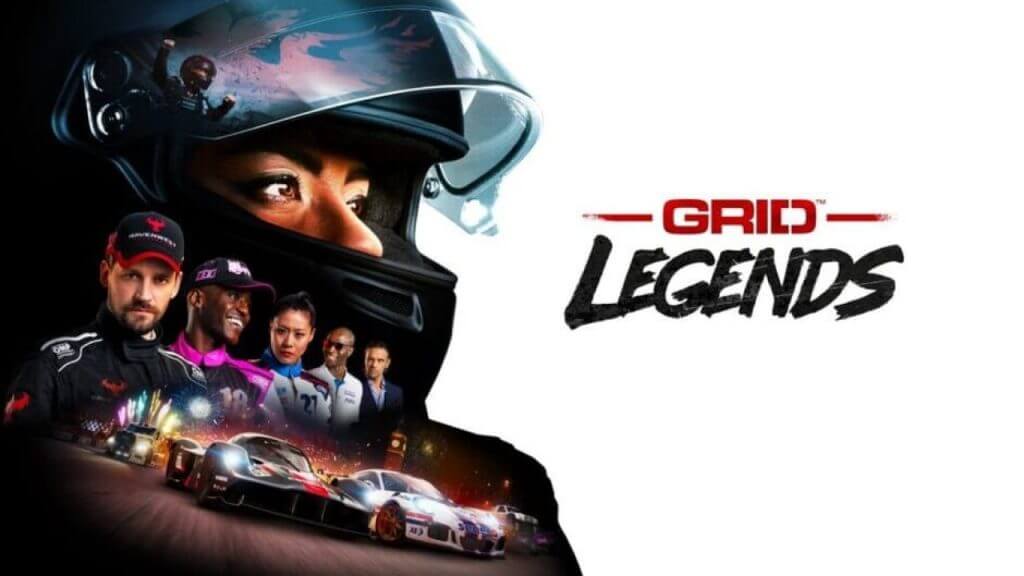 GRID: Legends logo with characters in background, GRID: Legends Review, Codemasters GameGRID: Legends Review, Codemasters Game