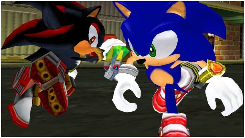 sonic the hedgehog and shadow the hedgehog (sonic) drawn by