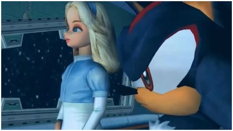 Shadow the Hedgehog and Maria Robotnik on the Space Colony ARK