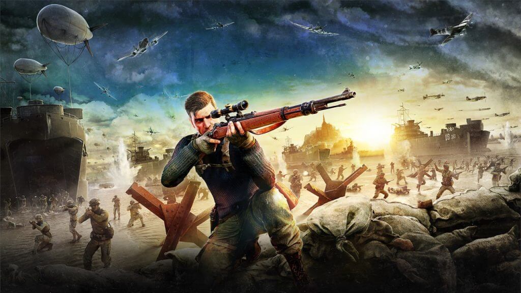 Sniper Elite 5 key art with main character, Sniper Elite 5 review, Rebellion Developments game