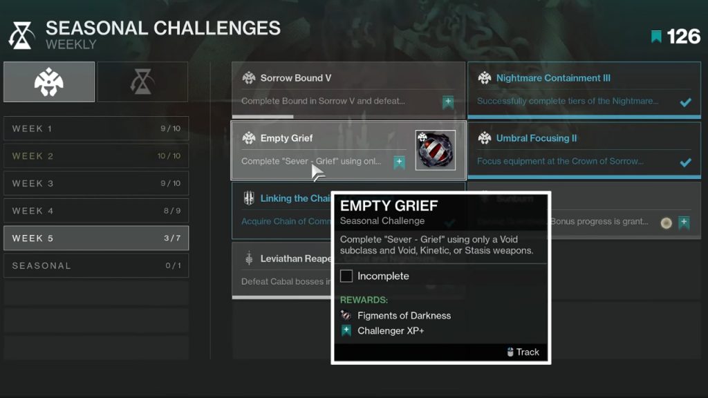 Destiny 2 How to Complete the Empty Grief Seasonal Challenge