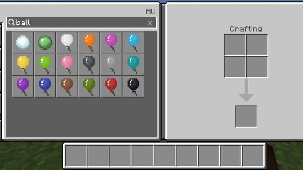 The various balloons you can make in Minecraft