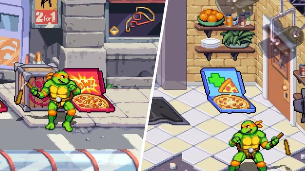 Using Pizza Powerups in TMNT Shredder's Revenge