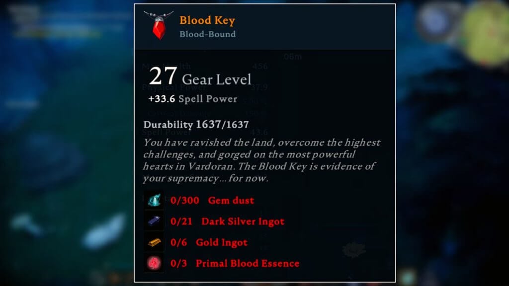 V Rising Blood Key