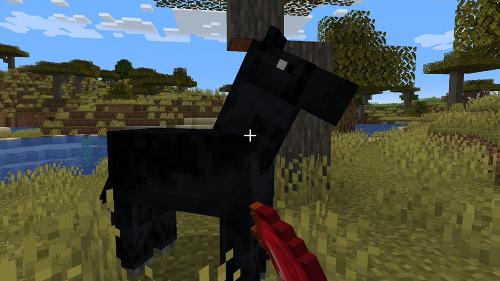 In Minecraft einem Pferd einen Apfel füttern