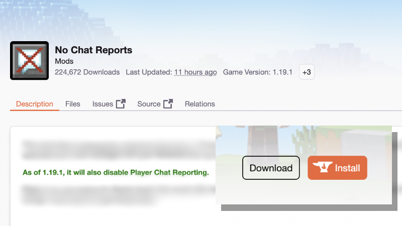 Installing the No Chat Reports Mod In Minecraft