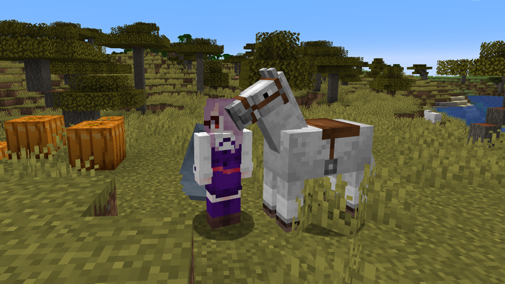 Minecraft の鞍をかぶった馬