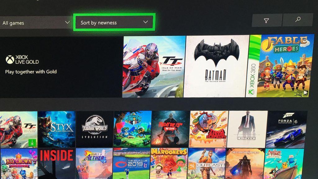 xbox new library feature