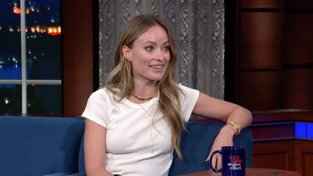 Olivia Wilde on Stephen Colbert discussing Don't Worry Darling movie
