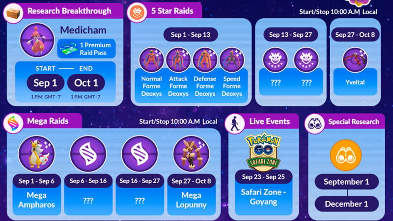 Pokemon GO Raid schedule: Current bosses, Mega Raids, 5-Stars & more
