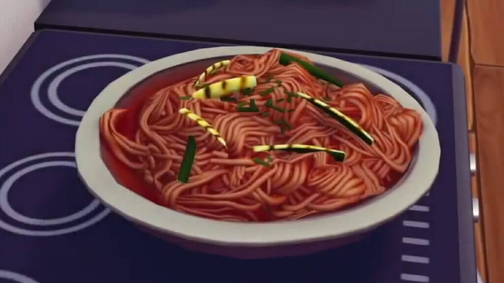 A Plate of Veggie Pasta in Disney Dreamlight Valley