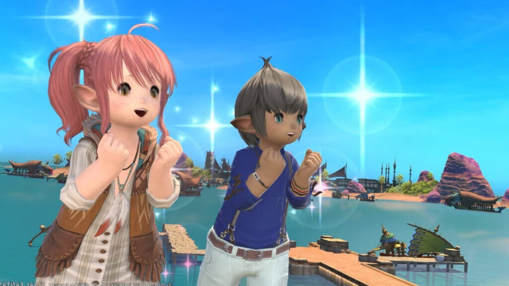 Lalafell doing the Wow Emote in Final Fantasy XIV