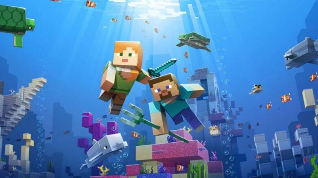 Minecraft title image with characters, Minecraft patch notes, Minecraft Update 1.19.40