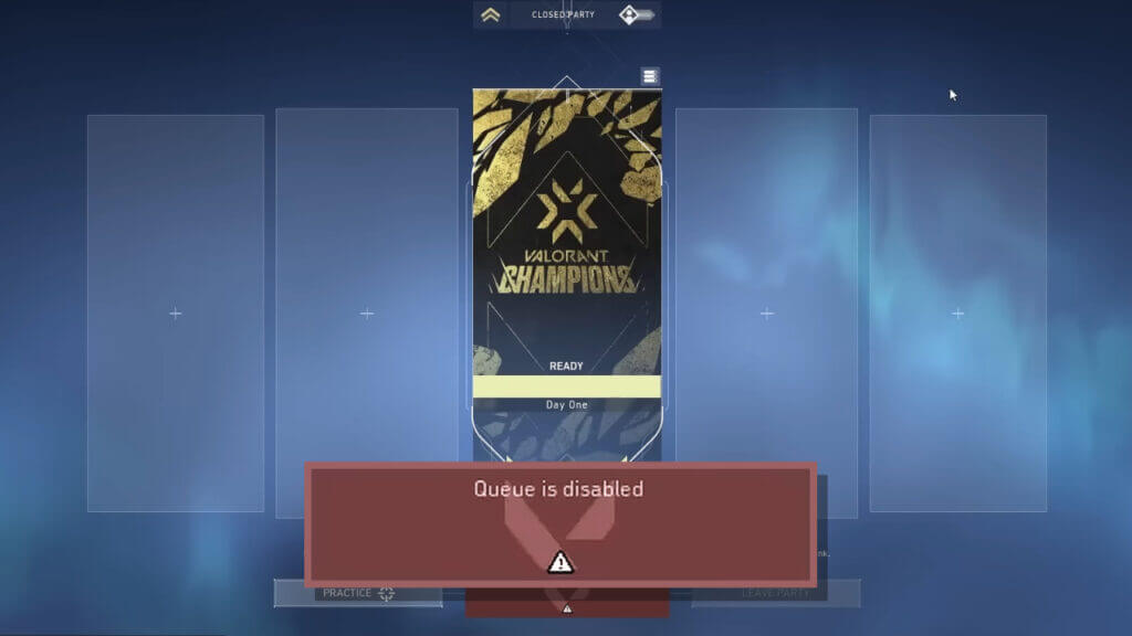 Queue is Disabled for Valorant Competitive