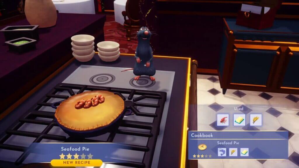 How to make seafood pie recipe in disney dreamlight valley