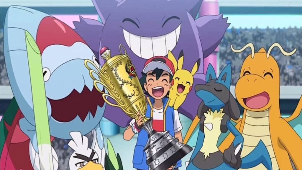 Ash Ketchum Becomes The Pokemon World Champion Pokemon Ultimate Journeys Anime Screenshot