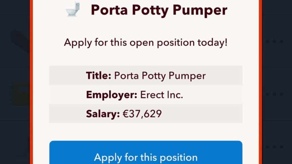 BitLife: How to Become a Porta Potty Pumper