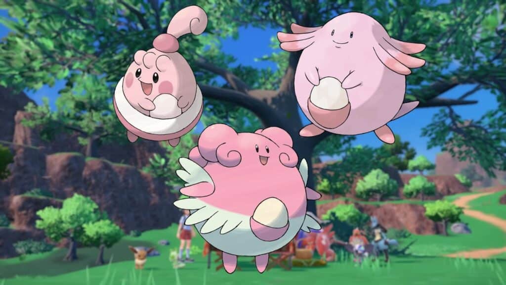 Pokémon Scarlet and Violet: Evolve Happiny and Chansey into Blissey