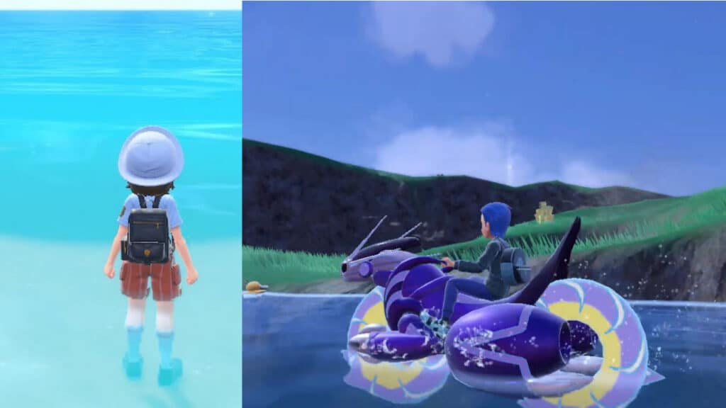 Split of How To Surf in Pokémon Scarlet and Violet