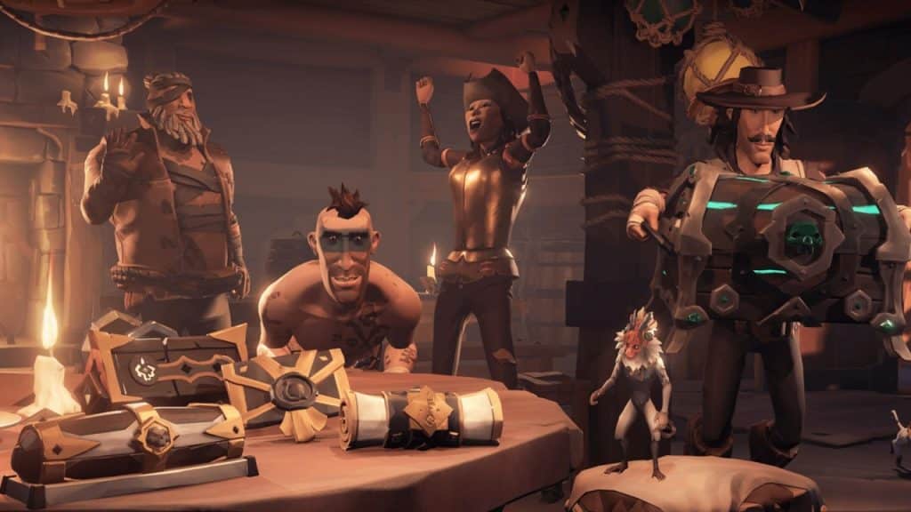 Sea of Thieves voyages artowkr with characters screenshot, Sea of Thieves Patch, Sea of Thieves Update